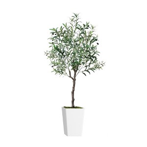 SKRAN Outdoor Artificial Olive Tree,Faux Olive Plant with Green Leaves,Indoor & Outdoor Home Decor for Living Room,Bedroom,Office,Garden. - 1 of 4