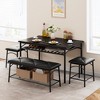 Whizmax Dining Table Set for 4, Kitchen Table Set with Upholstered Bench and Square Stools for Small Space, Apartment - 3 of 4