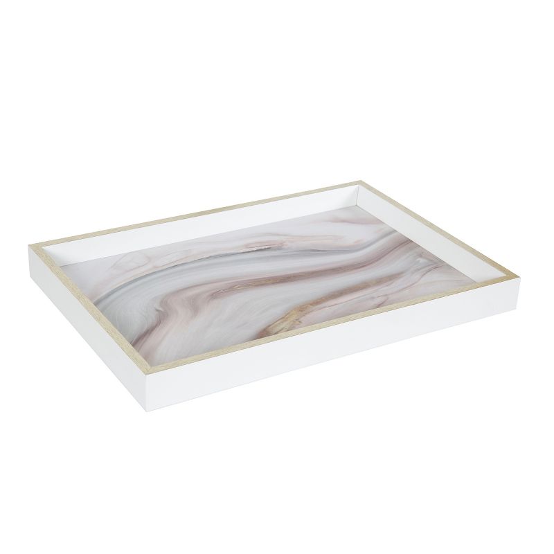 Amanti Art Marble Water Decorative Wood Ottoman/Coffee Table Tray 13x19 Inch, 1 of 7