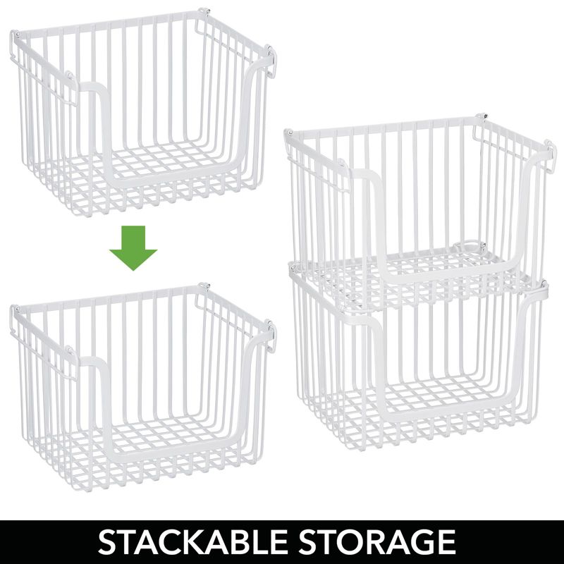 mDesign Stackable Food Organizer Storage Basket, Open Front, 5 of 10