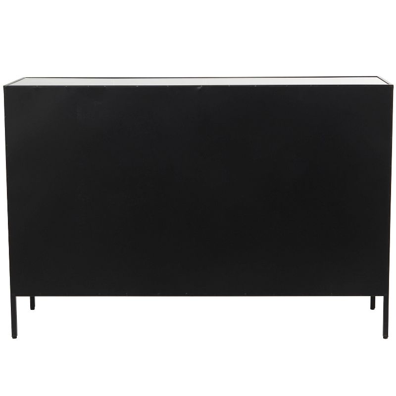 Metal Glass Panel Wine Cabinet with Doors and Wood Accents Black - Olivia &#38; May, 5 of 9