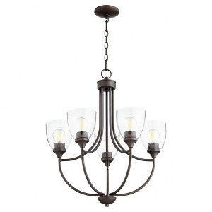 Quorum Lighting Enclave 5-Light Chandelier, Oiled Bronze, 24 Width, 25 Height - 1 of 1