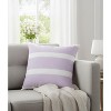 Manual Woodworkers & Weavers Purple Stripe Climaweave Decorative Pillow 18 Inch - 2 of 3