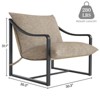 Modern Accent Chair, Heavy Duty Metal Frame Reading Chair with Armrest and Soft Foam - 2 of 4
