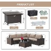 ALAULM Outdoor Patio Furniture Set Outdoor Sectional Rattan Sofa Set Brown Manual Wicker Patio Conversation Set with Cushions - 2 of 4