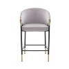Christopher Knight Home Kalysta Modern Metal Upholstered Counter Stools with Curved Armrests (Set of 2) - 4 of 4