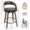 Gikpal Bar Stools, 26" Counter Height Barstools with Bentwood Legs, Swivel Counter Stools with Back, Modern Faux Leather Upholstered Bar Chairs - 2 of 4