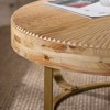 CENGHU Modern Thread Design Round Coffee Table with Cross Legs Metal Base, Tea Table, Side Table for Living Room, Dining  Room, Bedroom, Kitchen - 4 of 4