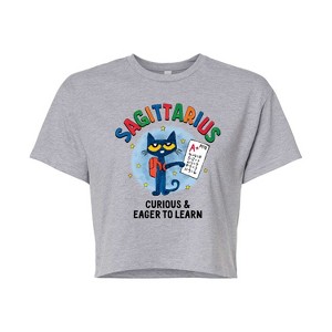 Women's - Pete the Cat - Sagittarius Cropped Graphic T-Shirt - 1 of 4