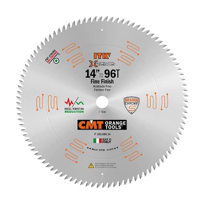CMT USA 253.096.14 ITK Industrial 14 Inch 96 Tooth Finish Metal Carbide Blade with 1 Inch Bore for Wood Cuts on Sliding Miter, Circular, & Table Saws