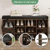 Entryway Shoe Bench with Storage & Cushioned Seat | Wooden Shoe Rack Organizer with Adjustable Shelves & Side Pockets for Hallway, Mudroom & Porch - 4 of 4
