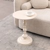 15.7" Metal Round End Table with Vintage Retro Base, Frost Finish, Weighted Pedestal for Sofa, Bedside - 2 of 4