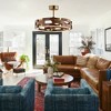 Perimost 28" Gold Modern Wood LED Fandeliers with Remote and Lights - 3 of 4