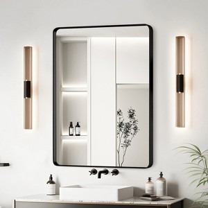 Dexmalle 20x30 Inch Black Aluminium Frame Bathroom Mirror - 1 of 4
