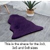 Home Mart Goods Purple Faux Rabbit Fur Fuzzy Soft Fluffy Plush Cozy Shaggy Area Rug - 3 of 4