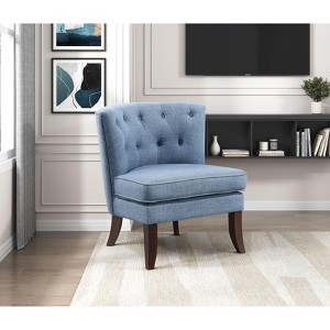 CAVINAS 18" Modern Accent Chair with solid Wood Legs, Classic Living Room Upholstery Chair,Button Tufted Back - 1 of 4