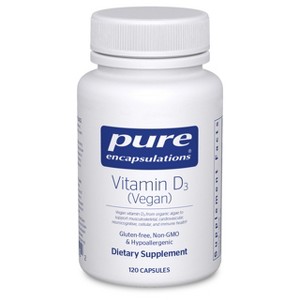 Pure Encapsulations Vitamin D3 Vegan - Support for Musculoskeletal, Cardiovascular, Neurocognitive, Cellular, and Immune Health* - 120 Capsules - 1 of 4