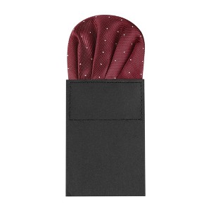 Allegra K Men's Pre-folded Pocket Squares Polka Dots Round Shaped Suit Handkerchiefs - 1 of 4
