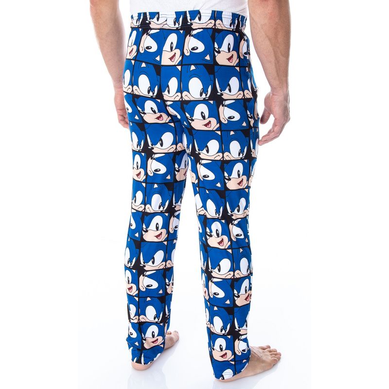 Sonic The Hedgehog Men's Allover Face Pattern Sleep Lounge Pajama Pants, 3 of 6