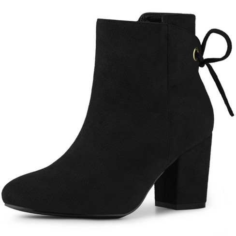 Perphy Round Toe Lace Up Chunky High Heels Ankle Boots For Women : Target