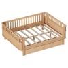 Ridstar 78.7 in. W Children's Full -Size Wooden Platform Bed with Guardrails-Natural - 3 of 4