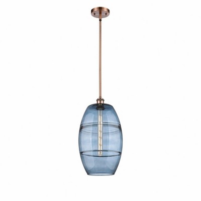 Vaz - 1 Light Stem Hung Mini Pendant In Industrial Style-18.5 Inches Tall and 10 Inches Wide