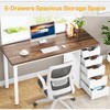 Okak Modern Home Office Reversible Computer Desk with Storage Drawers,Multifunctional Study Writing Desk with for Study,Office,Studio - 2 of 4