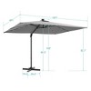 Sonkuki 10x8FT Round Offset Outdoor Patio Solar LED Cantilever Umbrella, 360° Rotation and Canopy Angle Adjustment - 3 of 4