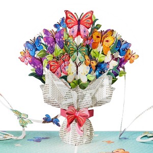 Paper Love 3D Butterflies Bouquet Pop Up Card, For All Occasions - 8" x 6" Card - 1 of 4