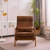 KTMBDW Mid-Century Accent Chair Modern Retro Leisure Chair with Oak Frame High Back Upholstered Single Sofa Armchair for Living Room, Bedroom - 4 of 4