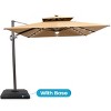 Crestlive Products 9'X11' Double Top Cantilever Umbrella UV30+ with Light and Base Outdoor 360 Rotation 6 Heights Adjustable Offset Umbrella - 2 of 4