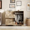 43.3'' Armoire Wardrobe Closet with 4 Drawers & 2 Doors, Hanging Rod, Multifunctional Wooden Storage Cabinet for Bedroom, Home Organization - 3 of 4