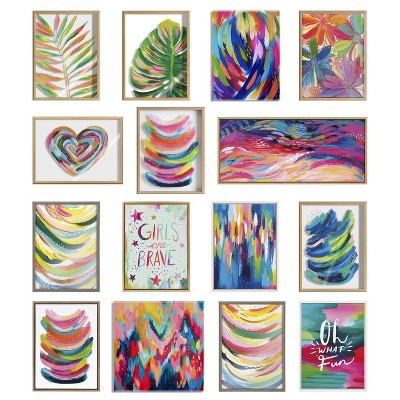 Natural Abstract Brushstroke Canvas Print with Polystyrene Frame