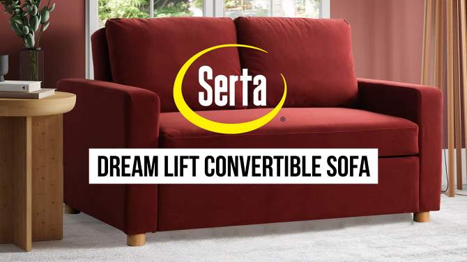 Serta Aurora Convertible Sofa Cinnamon Velvet, 2 of 15, play video