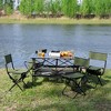Chic Crate - 5-Piece Lightweight Folding Table & Chairs Set - Multi-Use for Camping, Beach, BBQ & More - Black/Green - Compact & Portable - 2 of 4