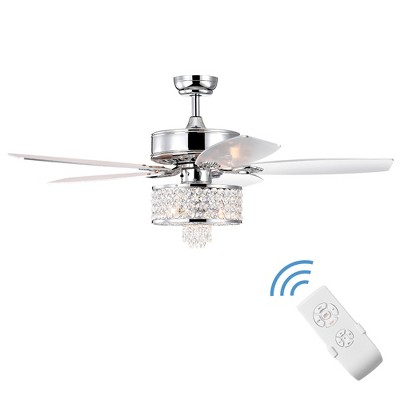 Costway 50'' Electric Crystal Ceiling Fan W/Light Adjustable Speed Remote Control