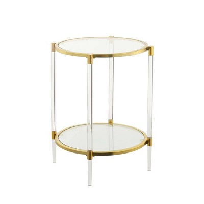 Royal Crest 2 Tier Acrylic Glass End Table Clear/gold - Breighton Home ...