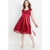 Hello Miz Women's Floral Lace Maternity Dress with Ribbon - 4 of 4