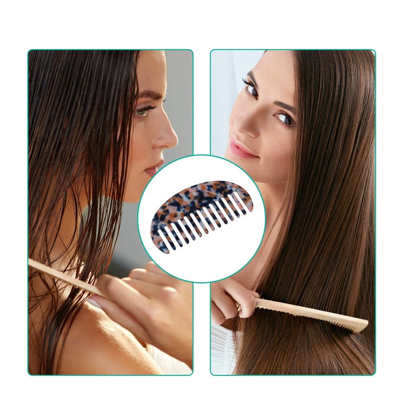 Unique Bargains Anti-Static Hair Comb Wide Tooth for Thick Curly Hair Hair Care Detangling Comb 2 Pcs, 5 of 7
