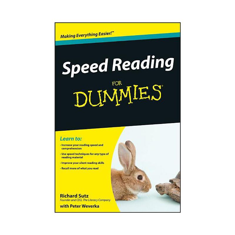 Speed Reading For Dummies - by  Richard Sutz (Paperback), 1 of 2