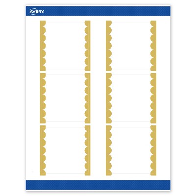 Avery Printable Square Labels, Gold Edge Dots, 3" x 3", Matte White Square Labels, Permanent, Laser/Inkjet, 60ct, Great for Product Labels