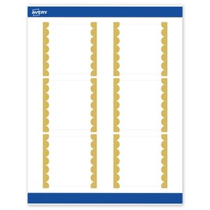 Avery Printable Square Labels, Gold Edge Dots, 3" x 3", Matte White Square Labels, Permanent, Laser/Inkjet, 60ct, Great for Product Labels - 1 of 4