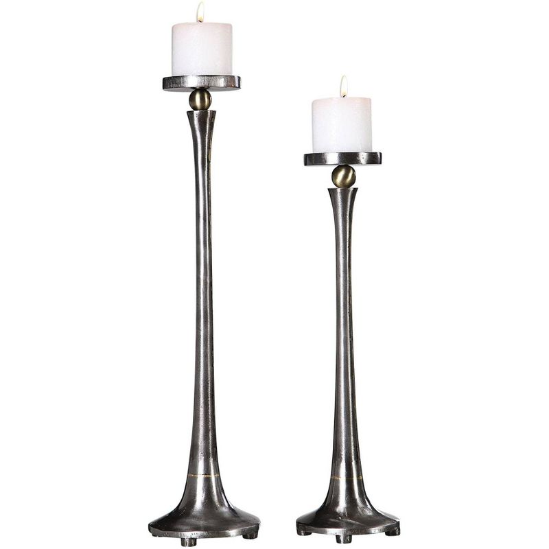Uttermost Aliso Silver Tapered Candle Holders Set of 2, 1 of 3