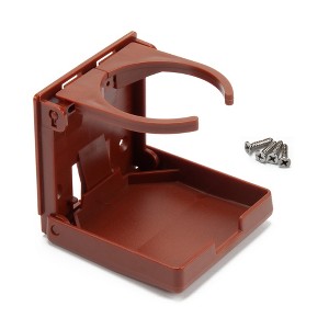 GSE Cup Holder, Adjustable Folding Wall Cup Holder with Screws for Wall, Table, Deck, Car, Van, Truck, RV, Camper - 1 of 4