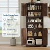 67" Tall 4-Door Bathroom Cabinet with Adjustable Shelves, Freestanding Storage Cupboard for Bathroom, Kitchen, Pantry, Living Room - 4 of 4