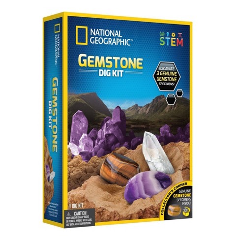  NATIONAL GEOGRAPHIC Birthstone Dig Kit - Science Kit with 12  Genuine Birthstones, Includes a Real Diamond, Ruby, Sapphire, Pearl, &  More, Gemstones and Crystals, Rock Collection ( Exclusive) : Toys &  Games