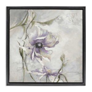 Stupell Industries Grey & Purple Flower, 18" x 18" - 1 of 4
