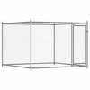 Dog Cage Grey Galvanized Steel 6.6x6.6x4.9 ft Durable Dog Cage vidaXL - 2 of 4