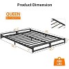 6-Inch Queen Metal Bed Frame, Heavy Duty Platform with Steel Slat Support, Mattress Foundation, No Box Spring Needed, Noise-Free, Black - 2 of 4