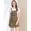 Allegra K Women's Causal Adjustable Strap Above Knee Suspender Skirts - 2 of 4